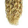 Ombre Weave Hair Blonde T1B / 613 faisceaux de cheveux humains 100g cheveux crépus vierges 1 PCS