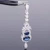 Luxe Sapphire Drop Earrings Natural Sapphire Gemstone Dangle Solid 925 Silver Edelsteen Oorbellen voor Woman Silver Sapphire Sieraden