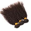 Малайзийские пучки человеческих волос из девственницы, кудрявый шоколадно-коричневый уток человеческих волос, средний коричневый, 4 волнистых наращивания волос, 3 шт. для женщин8829400