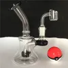 Rigs de óleo do reciclador de vidro do mini 7,2 polegadas colorido mais novo com 4mm de quartzo Banger prego frasco do recipiente do silicone com tigelas de 14mm