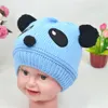 Mode bébé filles garçons casquettes pour enfants bonnets tricotés chapeaux extensibles chaud hiver laine belle Panda motif casquette