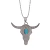 Perle de tête de buffle à la mode, couleur argent, taureau, bétail, breloque, Longhorn, résine, corne, pendentif pour bijoux, cornaline y75262Z