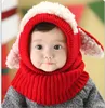 クリスマスギフト赤ちゃん帽子ポンニット糸暖かい帽子女の子男の子ビーニー冬幼児子供男の子の女の子暖かいかぎ針編みの帽子スカーフスカーフ