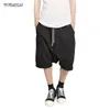 Groothandel- Moruancle Fashion Hi Street Mens Hip Hop Jogger Shorts Trapstring Streetwear Male Drop Crotch Harem Korte broek Merkontwerper