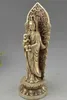 Chine Bouddhisme Argent Prier Bénir Enfant Garçon Guanyin Kwan-Yin Déesse Statua de Bouddha
