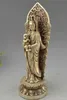 Chine Bouddhisme Argent Prier Bénir Enfant Garçon Guanyin Kwan-Yin Déesse Statue de Bouddha