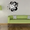 Wholesale-モダンなデザインDIY 3Dミラー壁時計ステッカー取り外し可能な壁ウォッチアートホームオフィスの装飾