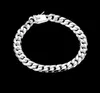 2017 best-seller placage 925 argent hommes Sideways bracelet bijoux en argent 20 CM * 8 MM 10 pcs/lot livraison gratuite