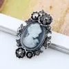 Mode Crystal Rhinestone Flower Vintage Style Fashion Victorian Style Cameo Brosch Lady Scarf Brosch Pins Massor 10 st