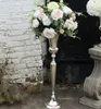 Wedding decorative gold metal vase centerpieces trumpet flower vase with large bowl LLFA