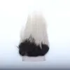 Ombre cinza reto peruano maços de cabelo humano com encerramento de renda transparente pré -arrancada