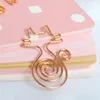 12pcs/set Rose Gold Cat Paper Clips Cute Kawaii Bookmark Memo Clip For Office School Supplies Stationery