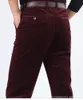 Wholesale- Wholesale thick section corduroy trousers loose straight middle-aged waist elastic strip Trousers casual long pants Dad