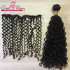 VENTE Profonde Bouclés Vague Bundles Cheveux Trame Armure 100% Brésilien Péruvien Malaisien Indien Vierge Non Transformés Remy Extensions de Cheveux Humains Greatremy 3 pcs/lot CX14