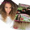 6 stks / partij voor één hoofd Kerstmis Mooie Ombre Kleur Synthetisch Haar Wefts Jerry Curl Haak Hair Extensions Haak Vlechten Haar Weefsels