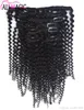 Clip-Extensions, afroamerikanische Clip-in-Haarverlängerungen, verworrene lockige Clip-in-Haarverlängerungen, 120 g, 8A, natürliches Haar, Fabrikverkauf