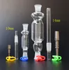2019 Micro NC Kit com prego 10 milímetros 14 milímetros Titanium Titanium ponta de plástico Keck Clipe tubos de vidro de vidro Bong Tubulação de fumo