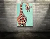 Handmade Animal Picture Painting Beauty Giraffe Art on Canvas for Home Wall Decoration Support Drop Shipping