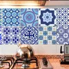 10 unids / set clásico azul blanco cocina a prueba de aceite azulejo de cerámica pegatinas decoración del hogar calcomanía arte accesorios decoraciones suministros artículos