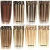 Blond Black Brown Silky Straight Real Human Hair remy Clip in Extensions 15-24 inch 70g 100g 120g Brazilian indian for Full Head Double Weft