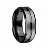 8mm zwarte wolfraamcarbide ring voor mannen en vrouwen zilveren geborsteld en zwarte streep trouwbanden beloven ring engagement mode-sieraden