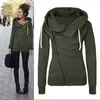 Atacado- outono 2017 novas mulheres moletom cor sólida jaqueta com capuz manga longa mulheres hoodie zipper caindo inverno mulheres casaco