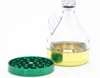 nieuw type drie lagen groen goud platte grinder 63MM grinder diameter zinklegering trechtervormig