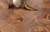 Rote Walnuss-Bodenkunst mit Medaillon und Keramikeffekt, fertige PVC-Hintergründe, Blumen-Schlafzimmer-Set, Massivholzboden, Fliesen, Holzparkett, Holzprodukte, Parkett