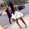 Sexy V Neck A Line Homecoming Dresses See Through Gold Lace Appliques Long Sleeves 8th Grade Graduation Dresses African Girls Skirt