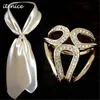 Wholesale- 2016 moda jóias de ouro prata cristal lenço broche casamento broche cachecol clipes flor lapela pinos moda broches para mulheres