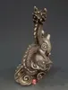 Oznaczona chińska czysta srebrna statua - Dragon Gurda Ming Dynasty Xuan De Antyk