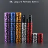 5 ML alumínio Leopard Mini recarregáveis ​​de vidro spray garrafa vazia Atomizador Tubo Perfume Essential Oil Container com metal Pulverizador