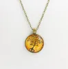 Free shipping Jewelry Tree Retro Gemstone Pendant Necklace Life Tree Sweater Chain WFN328 (with chain) mix order 20 pieces a lot