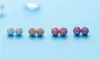 Mode perles coréennes boucles d'oreilles 7 couleurs dames cristal strass boule boucles d'oreilles pour femmes bijoux de luxe en vrac