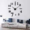 3d diy Acryl miroir muurstickers klok horloge klokken Quartz Moderne reloj de pared woondecoratie223F