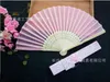 Ventiladores de mão de seda imitando chineses baratos Ventilador de casamento em branco para presentes de convidados de casamentos de noiva 50 peças por pacote