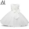 Wholesale- Ai Meng Baby Flower Princess Girl Dress Wedding First Birthday Newborn Baby Baptism Clothes Toddler Kids Party Dresses For Girls