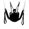 Leather Sex Love Swing Black Fetish Heavy Adult Swing Sling Restraints D Rings Sex Swing Chair Sex Furnitures