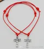 Livraison gratuite 100 pièces chaîne croisée chanceux cordon de cire rouge Bracelet réglable nouveau