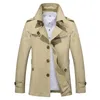 Trench Coat Fashion Men high quality Coat Autumn Slim Jacket Cotton Windbreaker Trench plus size 4XL