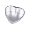 DIY Bath Bomb Hjärtformad formar Aluminiumlegering Badboll Verktyg Tillbehör Tårta Muffin Dessert Maker Pan Bakning 4PC / Set