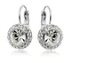 Wholesale Price 18k White Gold Plated Austrian Crystal Round Women Earrings Rhinestone Dangle Earrings Factory Price 10 Colors