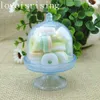 5 Kolory Pick - 50 sztuk Clear Mini Cake Stand Wedding Plastikowe Cukierki Baby Shower Urodziny Słodki Stołowy Recepcja Wystrój Pomysły Cupcake Boxes