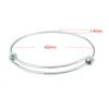 Roestvrij Staaldraad Bangle Armband 50mm 55mm 60mm 65mm Verstelbare Charm Pols Armbanden Manchet Armbanden Uitbreidbaar sieraden Maken DIY