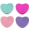 Heart Shape Brush Cleaning Tool Makeup RemoverBruhses Clean Mixed Colors Silica Glove Scrubber Board Cosmetic Cleaner Tools DHL