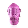 BDSM Fetish Sex Leather Hood Mask Headgear Mouth Plug Bondage Slave Restraint Låsbara flirta leksaker i vuxna spel för kvinnor5655735