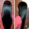 Glueless Pełna Koronkowa Peruki Jedwabiu Prosty Brazylijski Malezyjski Peruwiański Indian Virgin Hair Full Lace Front Human Hair Wigs Koronki Peruki