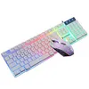 Nova marca USB com fio óptico teclado fino jogo teclado e mouse kit retroiluminação teclado 2400DPI mouses iluminados jogadores e almofada 3 peças