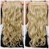 Gratis frakt ny stil blond klipp i hårförlängningar 130g syntetiskt hår vågigt lockigt tjockt en bit för fullt huvud utmärkt kvalitet