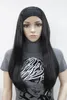 Ücretsiz kargo güzel sıcak Yeni moda Yeni Yeni moda 3/4 peruk kapalı kafa bandı ile siyah düz sentetik kadın yarım peruk